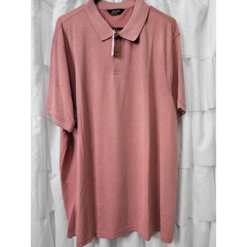 Member's Mark Mens XXL Mauve Pink Stretch Pique Polo Short Sleeve Shirt NWT 630